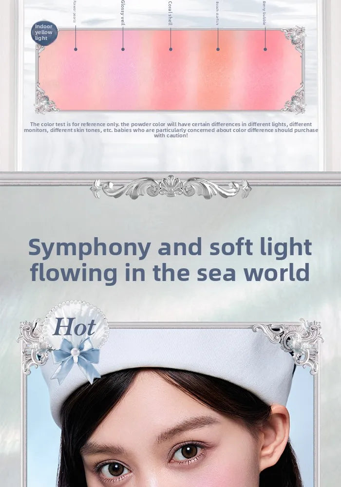 Makeup Flowerknows Shell Pearl Collection Silk Satin Blusher Lightweight Highly Pigmented Blush Powder Long Lasting Face Blushes