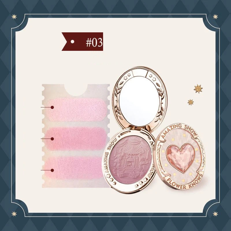 Flower Knows Blush Makeup Flower Knowing Circus Blue Purple Gradient Blusher Matte Natural Glow Face Powder Blushes 5g/0.17OZ