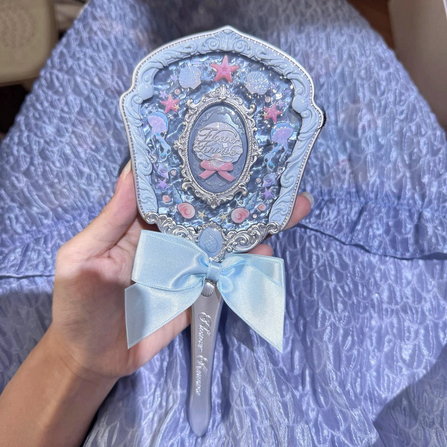 Flowerknows Makeup Hand Shell Pearl Collection Makeup Mirrors High Beauty Portable Hand Mirror
