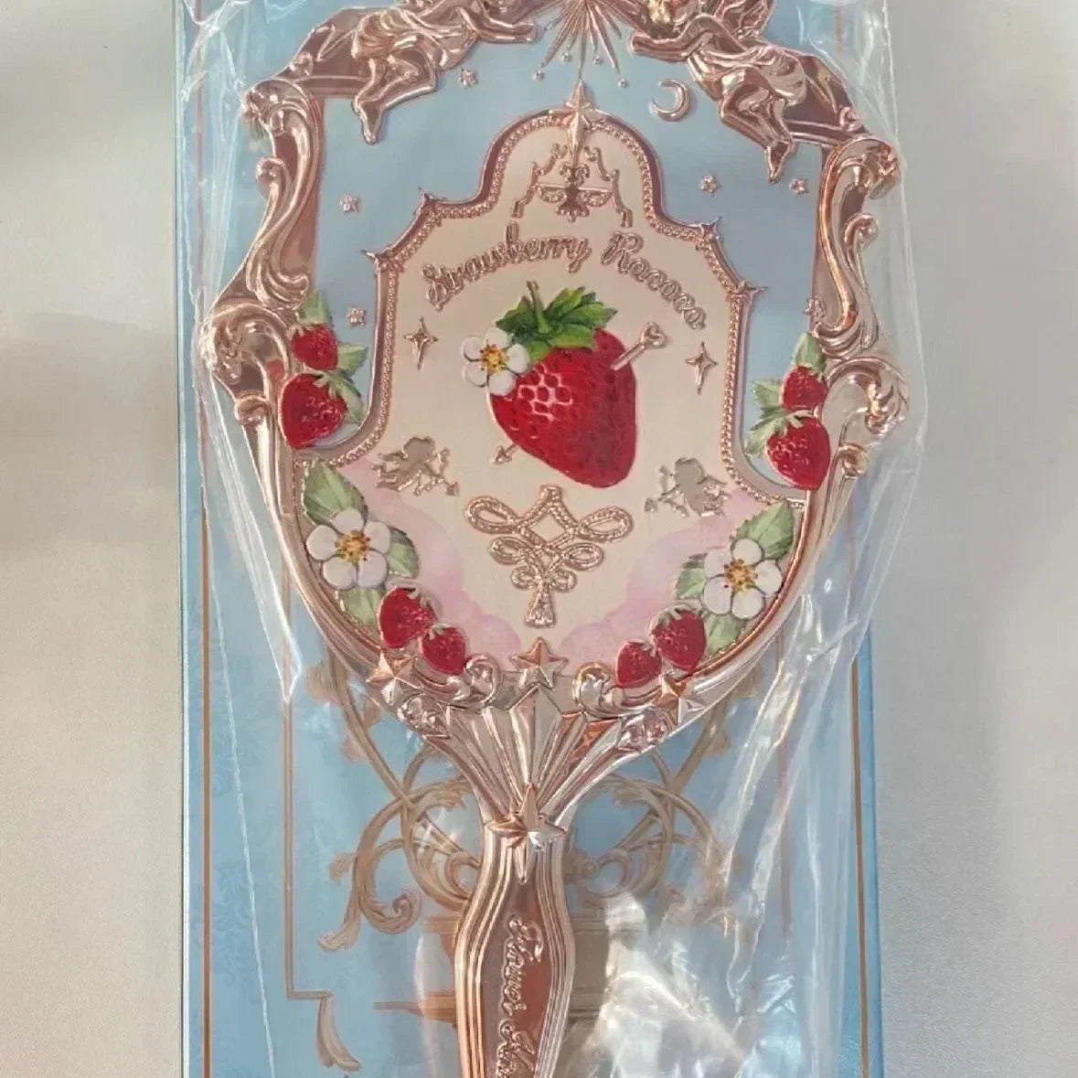 Flower Knows Little Angel Series Hand Holding Mirror 3 Types Exquisite Relief Makeup Tools