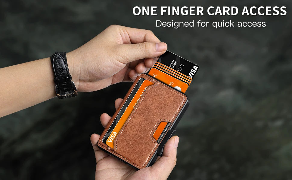 Slim Pop-Up Wallet RFID Blocking for Men with Card Holder