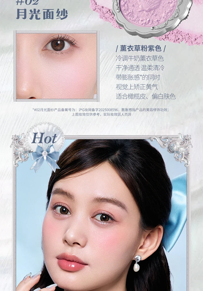 Makeup Flowerknows Shell Pearl Collection Silk Satin Blusher Lightweight Highly Pigmented Blush Powder Long Lasting Face Blushes