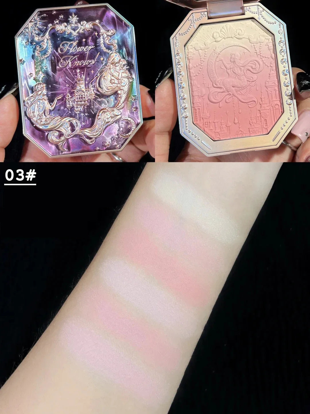 Flower Knows Moonlight Mermaid Blush Powder 5g Long Lasting Soft Matte Vegan Waterproof Natural Glow Fairycore Cheek Makeup