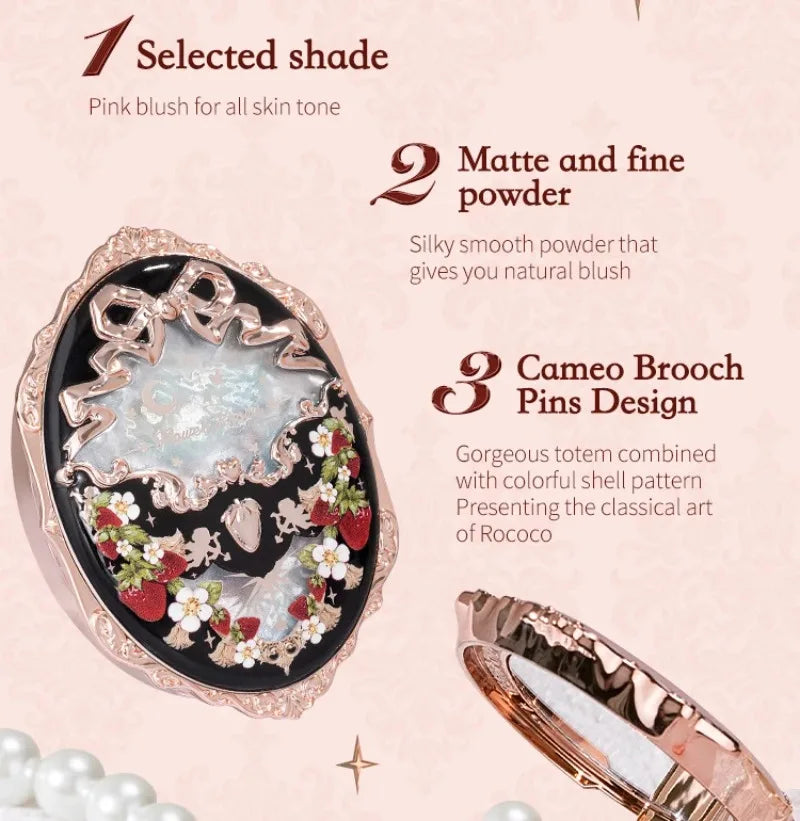 Flower Knows Strawberry Rococo Series Embossed Blush 5g Blush Powder Berry Mary Blusher Palette Makeup Profesional