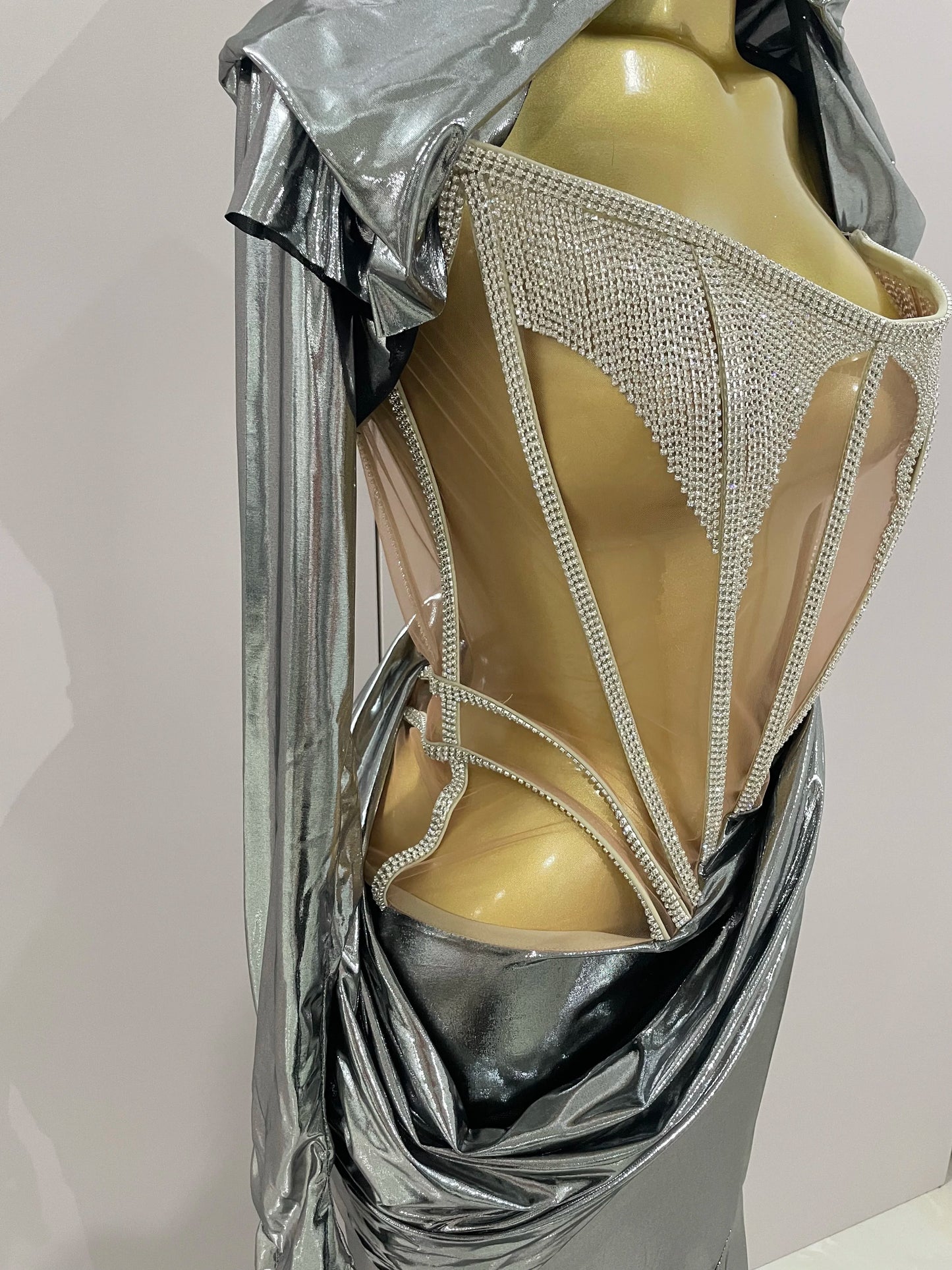 Sexy Sparkly Diamond Long Dress Two Pieces Sets Women Nightclub Party Celebrate Dance Singer Performance Costume Stage Outfit