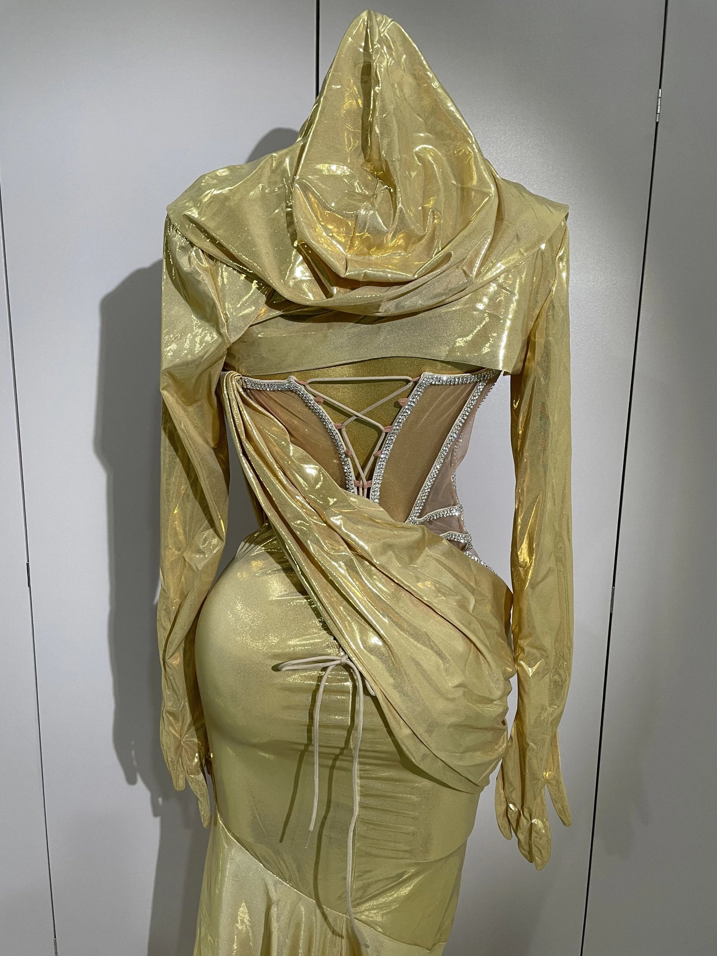 Sexy Sparkly Diamond Long Dress Two Pieces Sets Women Nightclub Party Celebrate Dance Singer Performance Costume Stage Outfit