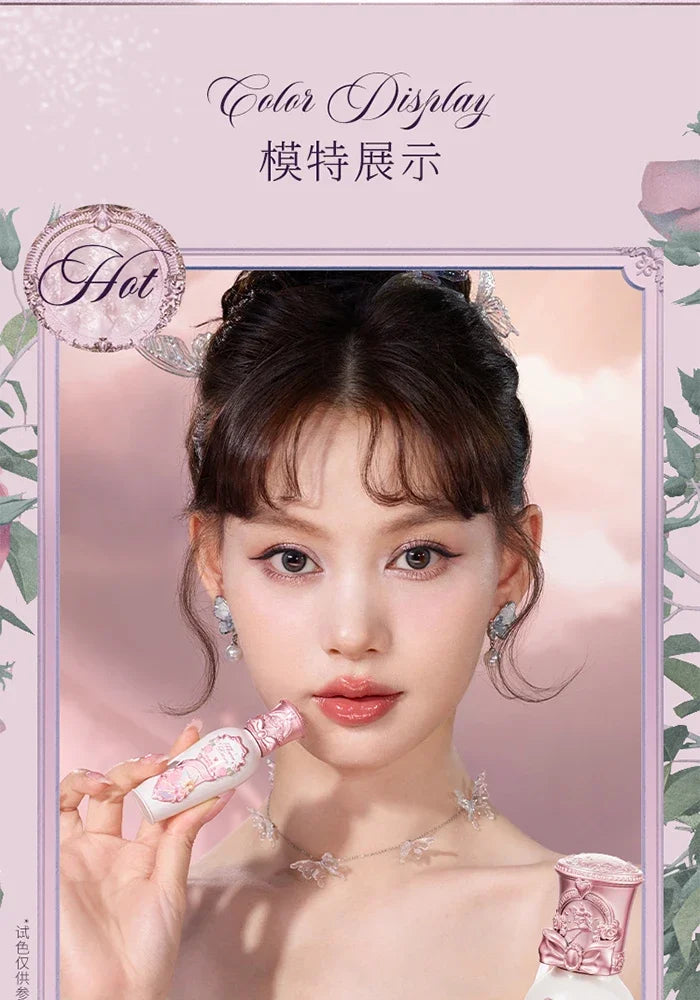 Flower Knows Midsummer Night Series Mirror Lip Gloss Film-forming Lip Balm Moisturizing Long Lasting Non-sticky ALL Lips Makeup