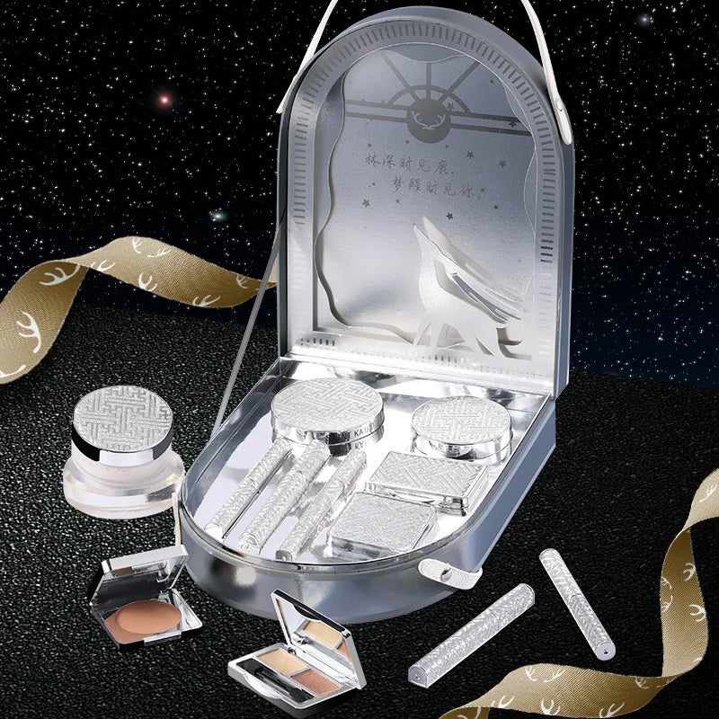 Maquillaje Profesional 8 Piece Makeup Set Gift Box Lipstick Loose Powder Eye Shadow Cosmetic Make Up Kit