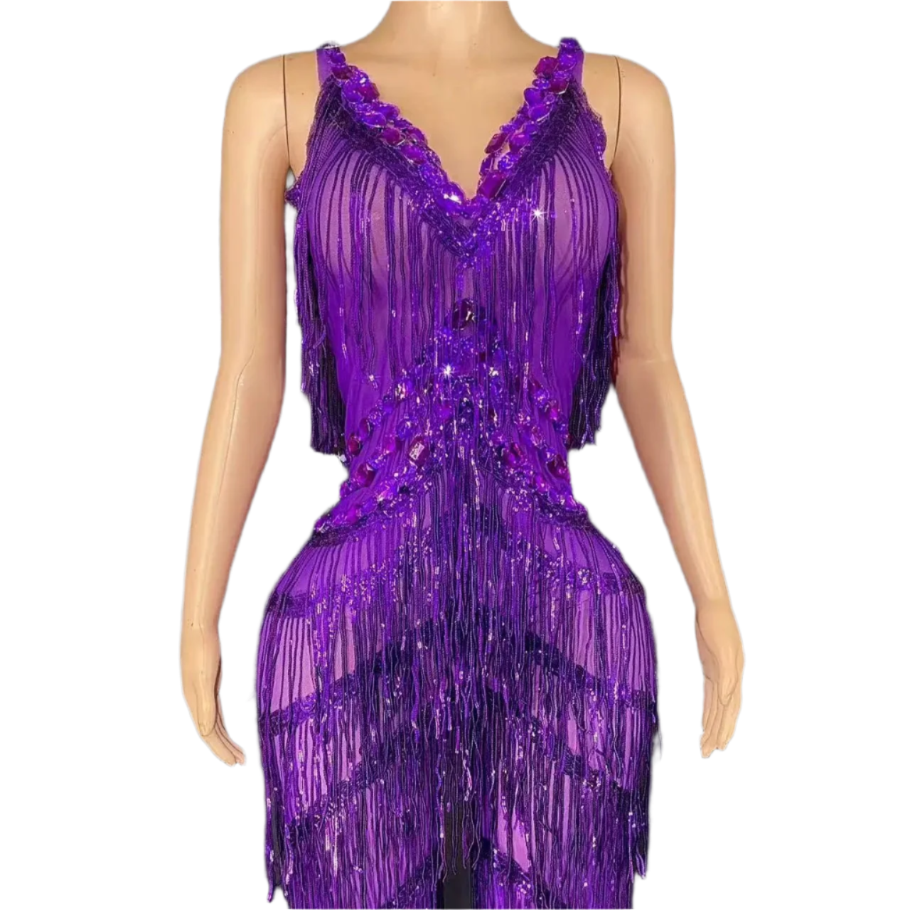 Sparkly Mirror Surface Sequined Ladies Long Sleeve Sexy Deep V-Neck Jumpsuit Evening Party Nightclub Singer Show Stage Costume