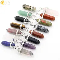 Vintage Heart Crystal Perfume Bottle Necklace – Natural Gemstone Pendant, Stainless Steel Chain, Romantic Gift