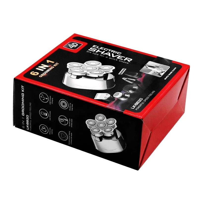 Electric Shaver Kit Men 5in1Wet DryRazor Beard Trimmer Digital Display Face Body Shaving Tool