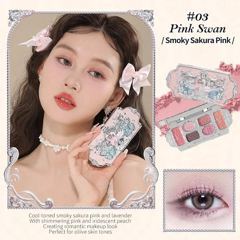 Flowerknows Make Up Sets Cosmetics Full Set Gift Box Makeup Kit Lip Glaze Matte Blush Powder Eye Shadow Highlighter Contour