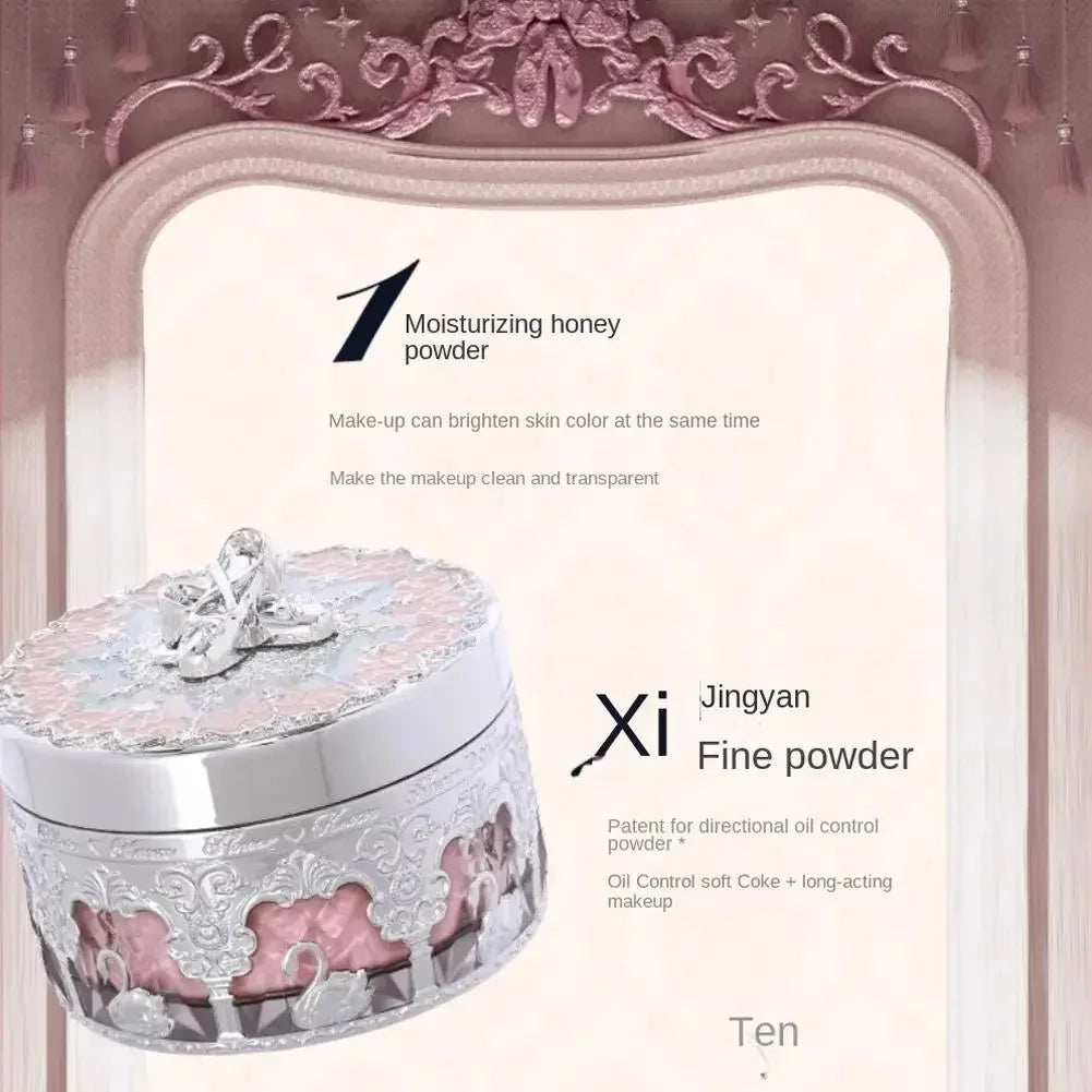 Flower Knows Swan Ballet Setting Rose Scent Loose Powder Makeup Matte Finishing Oil Control Setting Powder Make-up For Women