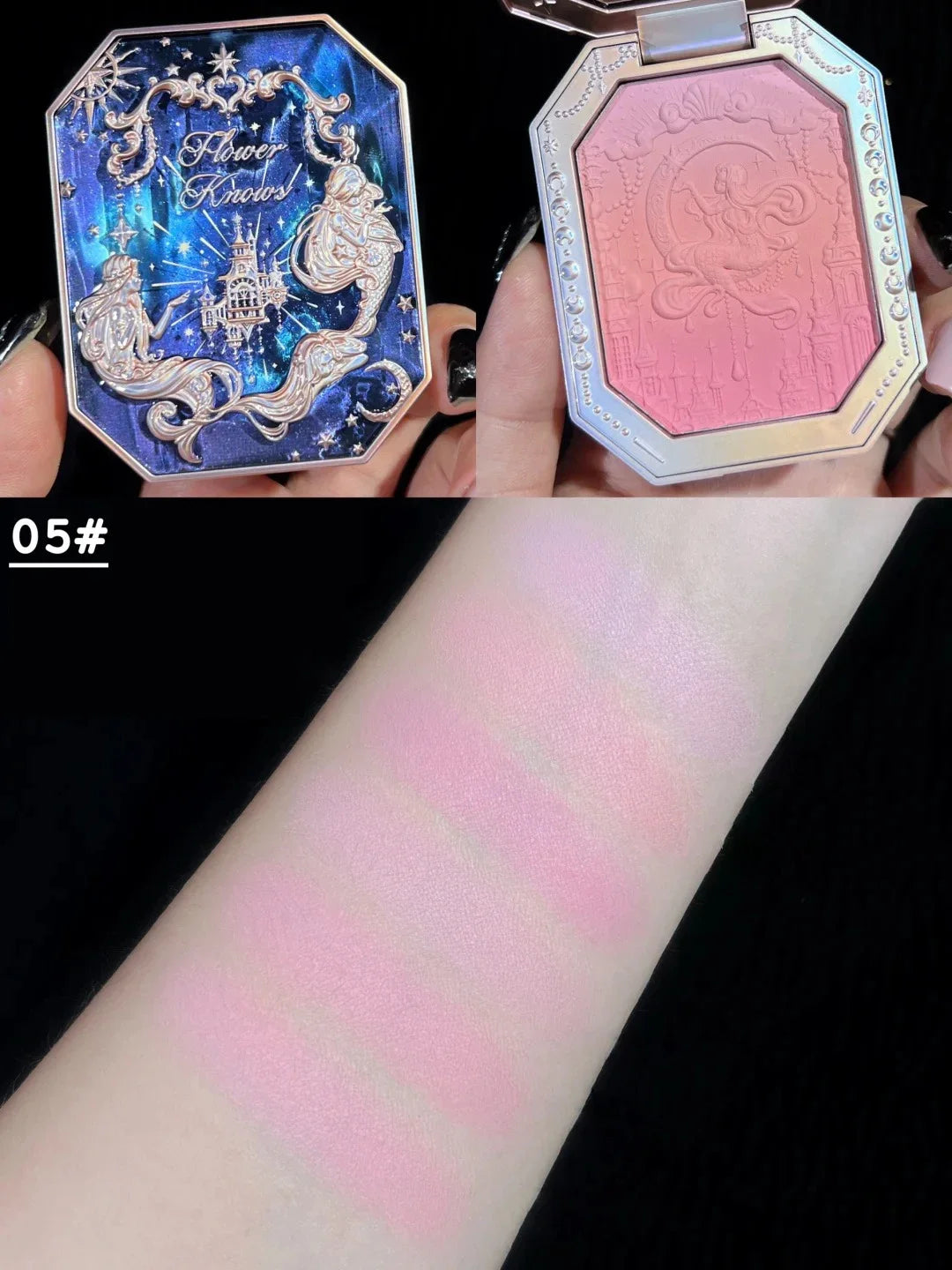 Flower Knows Moonlight Mermaid Blush Powder 5g Long Lasting Soft Matte Vegan Waterproof Natural Glow Fairycore Cheek Makeup