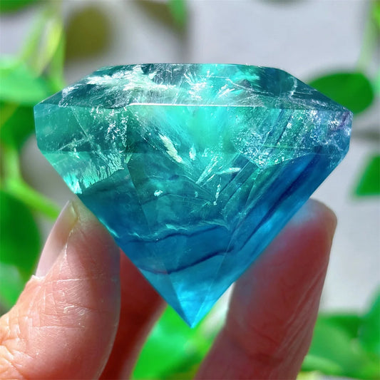 Rainbow Fluorite Crystal Diamond – Natural Energy Stone for Home Decor & Spiritual Healing