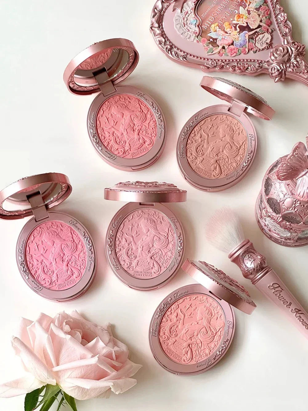 Flower Knows Velvet Blush Palette Long Lasting Natural Pigmented Makeup Long Lasting Natural Highly Pigmented Blusher 5g