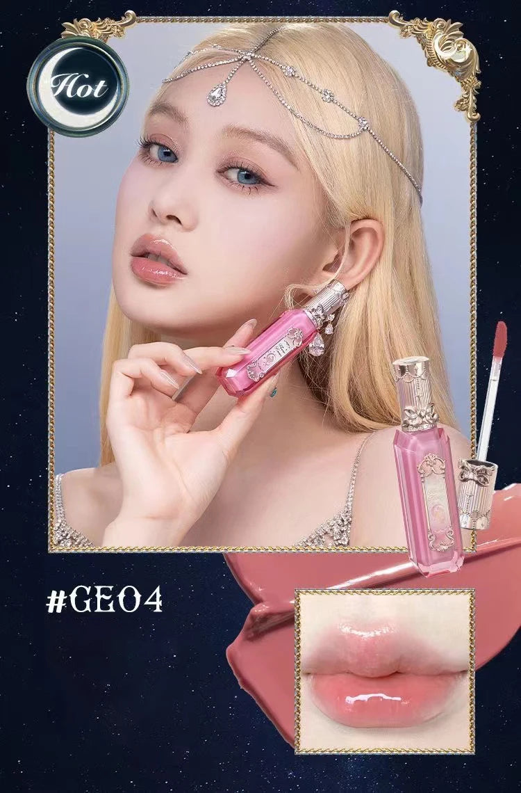 Flower Knows Moonlight Mermaid Series Jewelry Lip Glaze Moisturizing Non-sticky Glossy mirror surface Hydrating Long-lasting