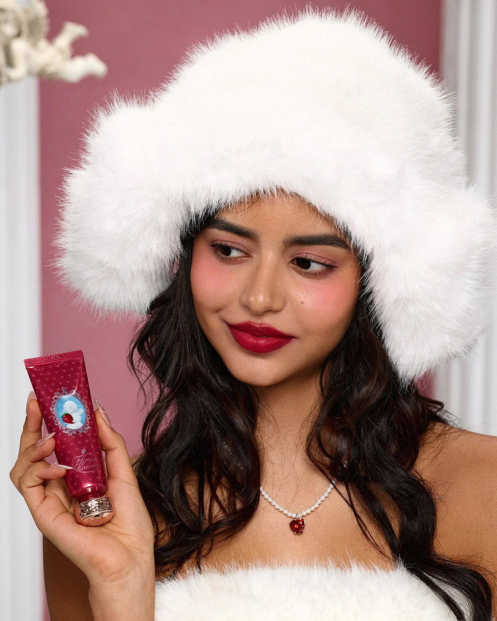Flower Knows Strawberry Cupid Scented Hand Cream Natural Vegan Moisturizing Fast Absorbing Travel Size Gift for Women