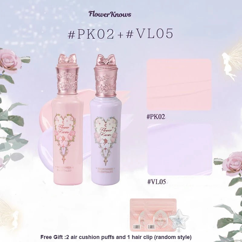 Flowerknows Midsummer Fairytales Brightening Liquid Concealer 2pcs Under Eye Makeup Natural Coverage,Lightweight,Conceals Set