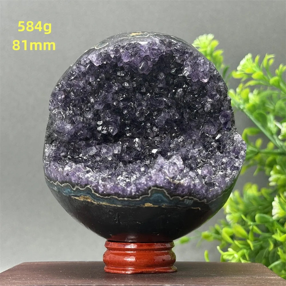 Natural Amethyst Crystal Sphere - Healing Energy Ball for Meditation, Aura Cleanse, Home Decor, Feng Shui, Gemstone Gift