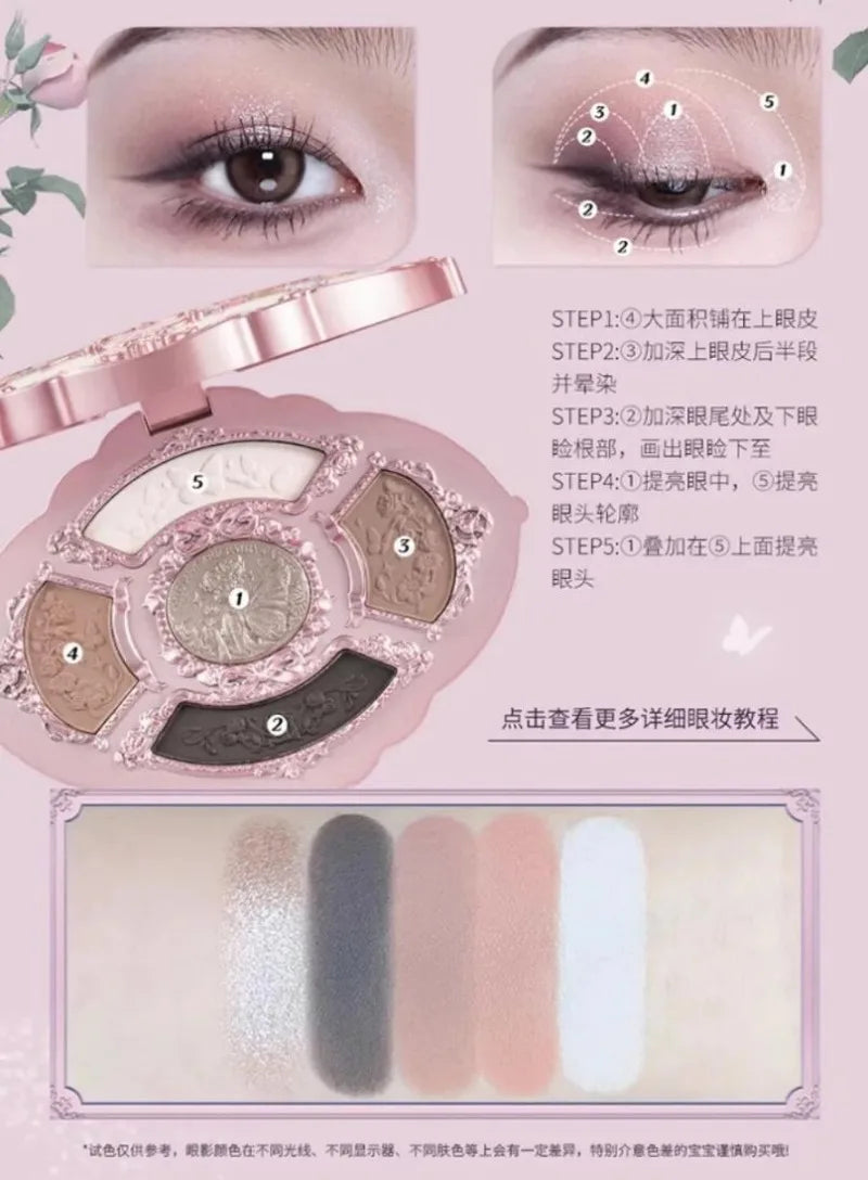 Flower Knows Gift Set Little Angel Lip Glaze Original Matte Blush For Cheeks Vegan Long Lasting Eyeshadow Palette Make Up Set