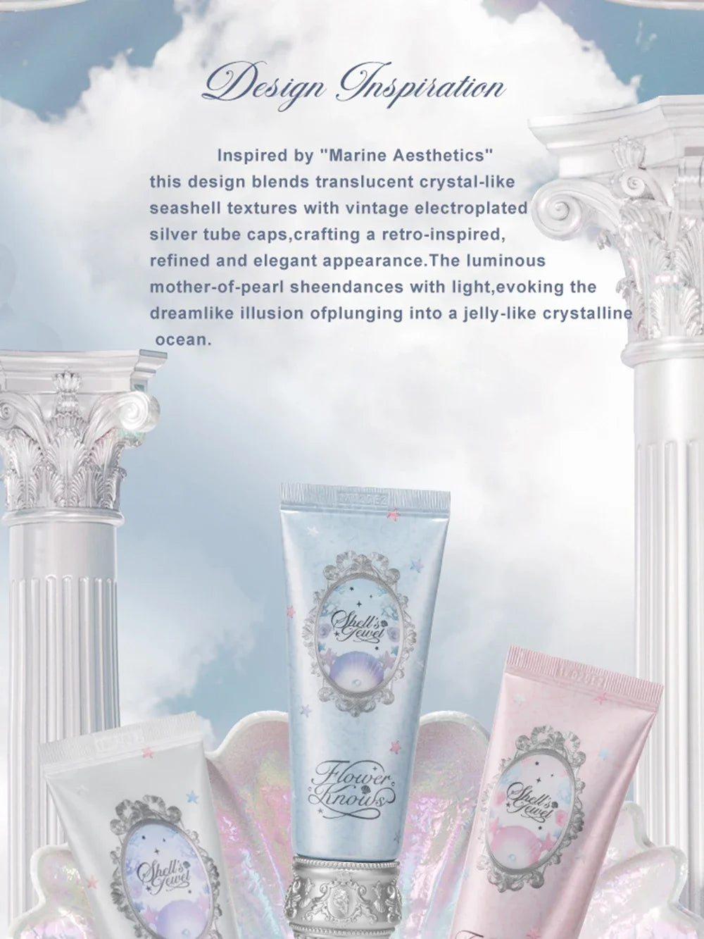 Flower Knows Primer Makeup Shells Jewel Radiance Hydrating Long Lasting Vegan Cruelty Free Base Primer 45g