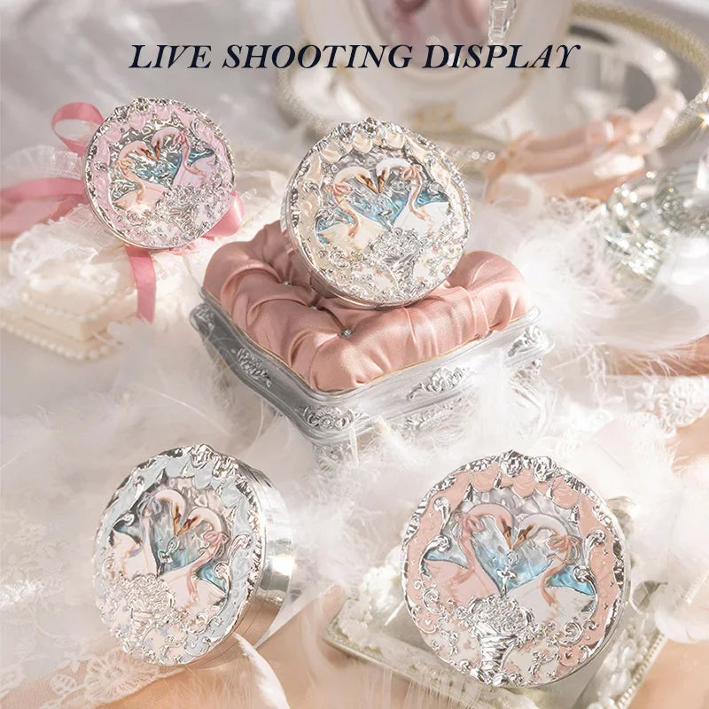 Flowerknows Swan Ballet Series Embossed Blush Palette Cute Makeup Korean Long Lasting Waterproof Face Blushes
