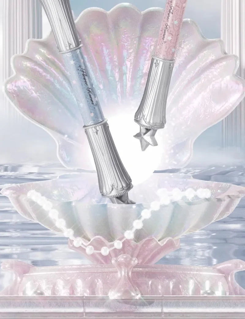 Flowerknows Shell Pearl Double Headed Silkworm Pen Smooth Color Holding Highlighter Makeup Long Lasting Lying Silkworm Pencil
