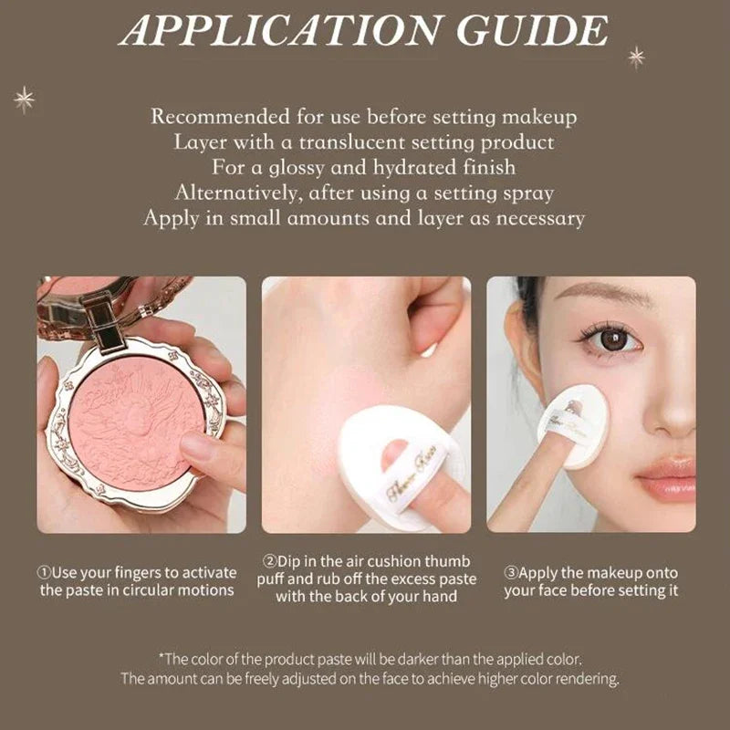 Flower Knows Cream Blush Korean Makeup Smooth Long Lasting Cloud Skin Look Natural Glow Cheek Tint Face Enhancer