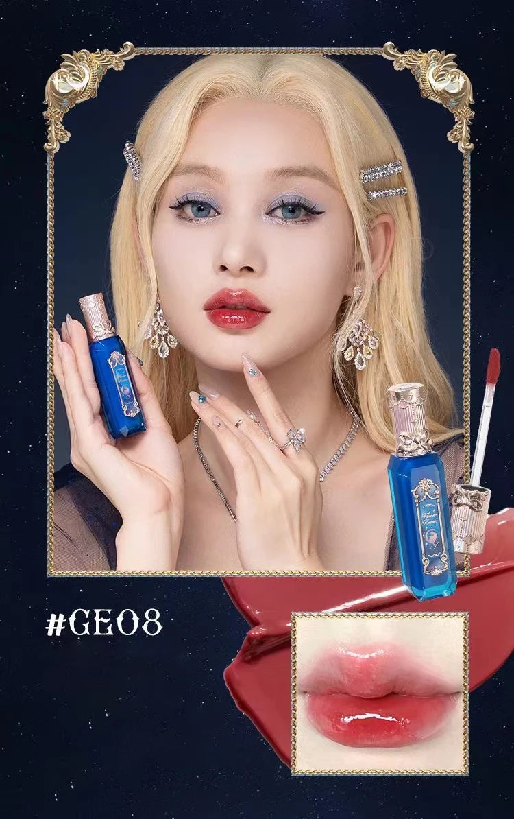 Flower Knows Moonlight Mermaid Series Jewelry Lip Glaze Moisturizing Non-sticky Glossy mirror surface Hydrating Long-lasting