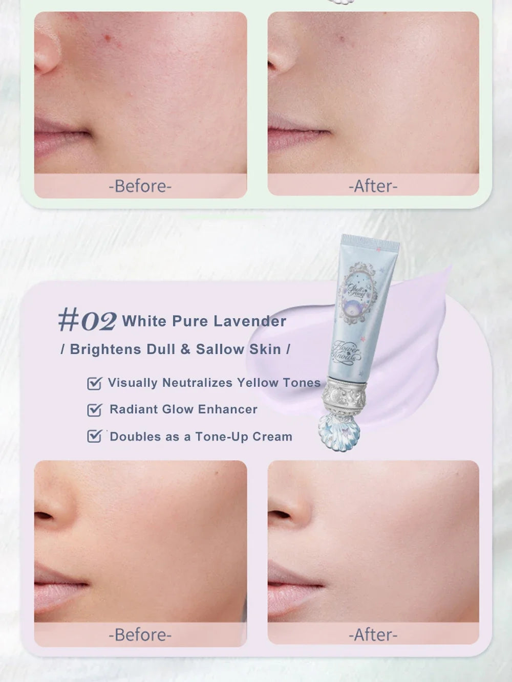 Flower Knows Primer Makeup Shells Jewel Radiance Hydrating Long Lasting Vegan Cruelty Free Base Primer 45g