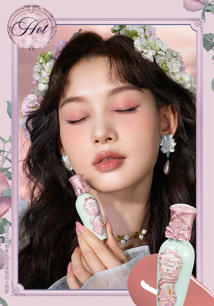 Flower Knows Midsummer Night Series Mirror Lip Gloss Film-forming Lip Balm Moisturizing Long Lasting Non-sticky ALL Lips Makeup