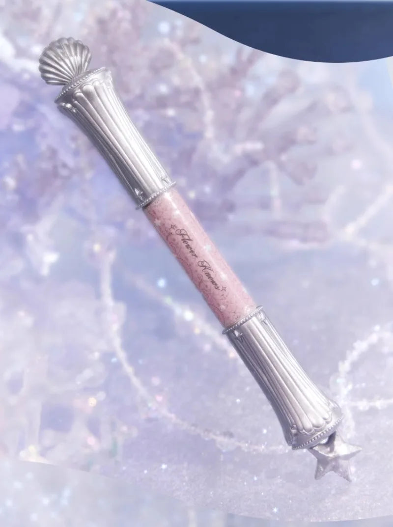 Flowerknows Shell Pearl Double Headed Silkworm Pen Smooth Color Holding Highlighter Makeup Long Lasting Lying Silkworm Pencil