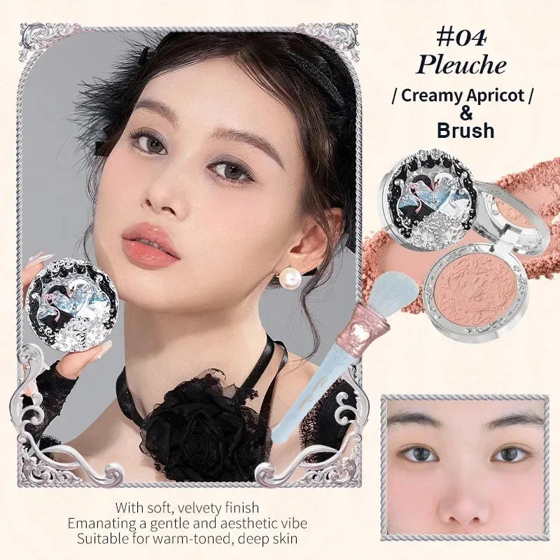 Makeup Flowerknows Shell Pearl Collection Silk Satin Blusher Lightweight Highly Pigmented Blush Powder Long Lasting Face Blushes