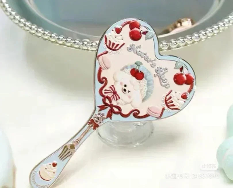 Flower Knows Little Angel Series Hand Holding Mirror 3 Types Exquisite Relief Makeup Tools