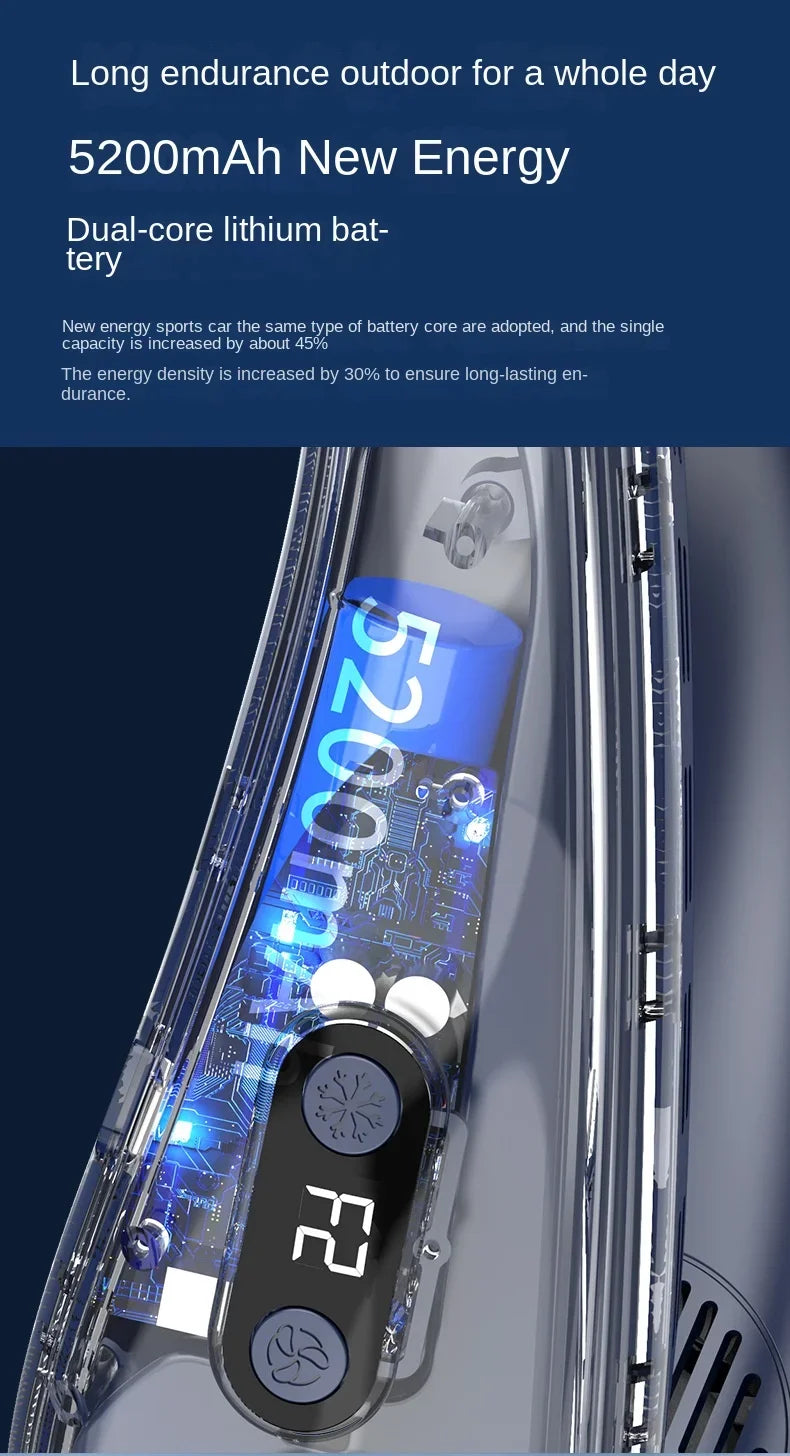 Neck & Back Cooling Fan – Hands-Free Comfort Anywhere