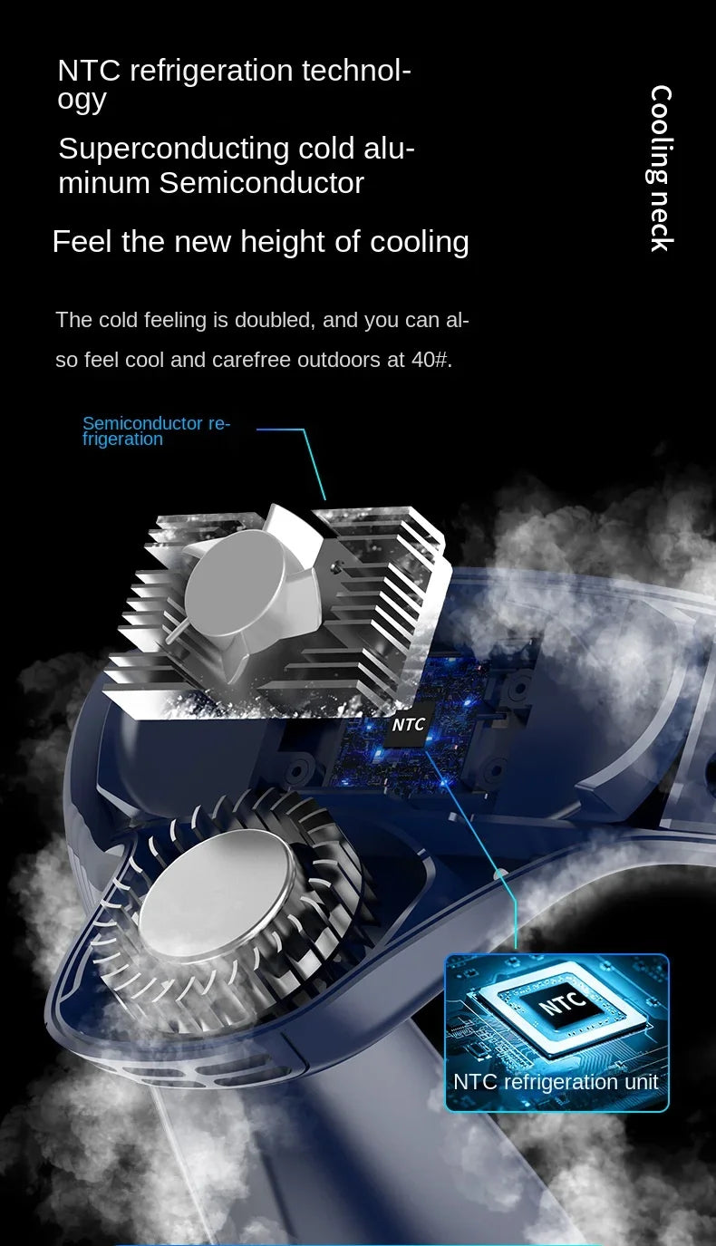 Neck & Back Cooling Fan – Hands-Free Comfort Anywhere