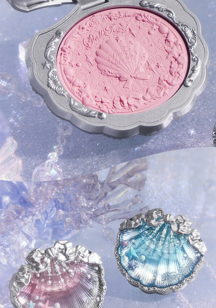 Makeup Flowerknows Shell Pearl Collection Silk Satin Blusher Lightweight Highly Pigmented Blush Powder Long Lasting Face Blushes