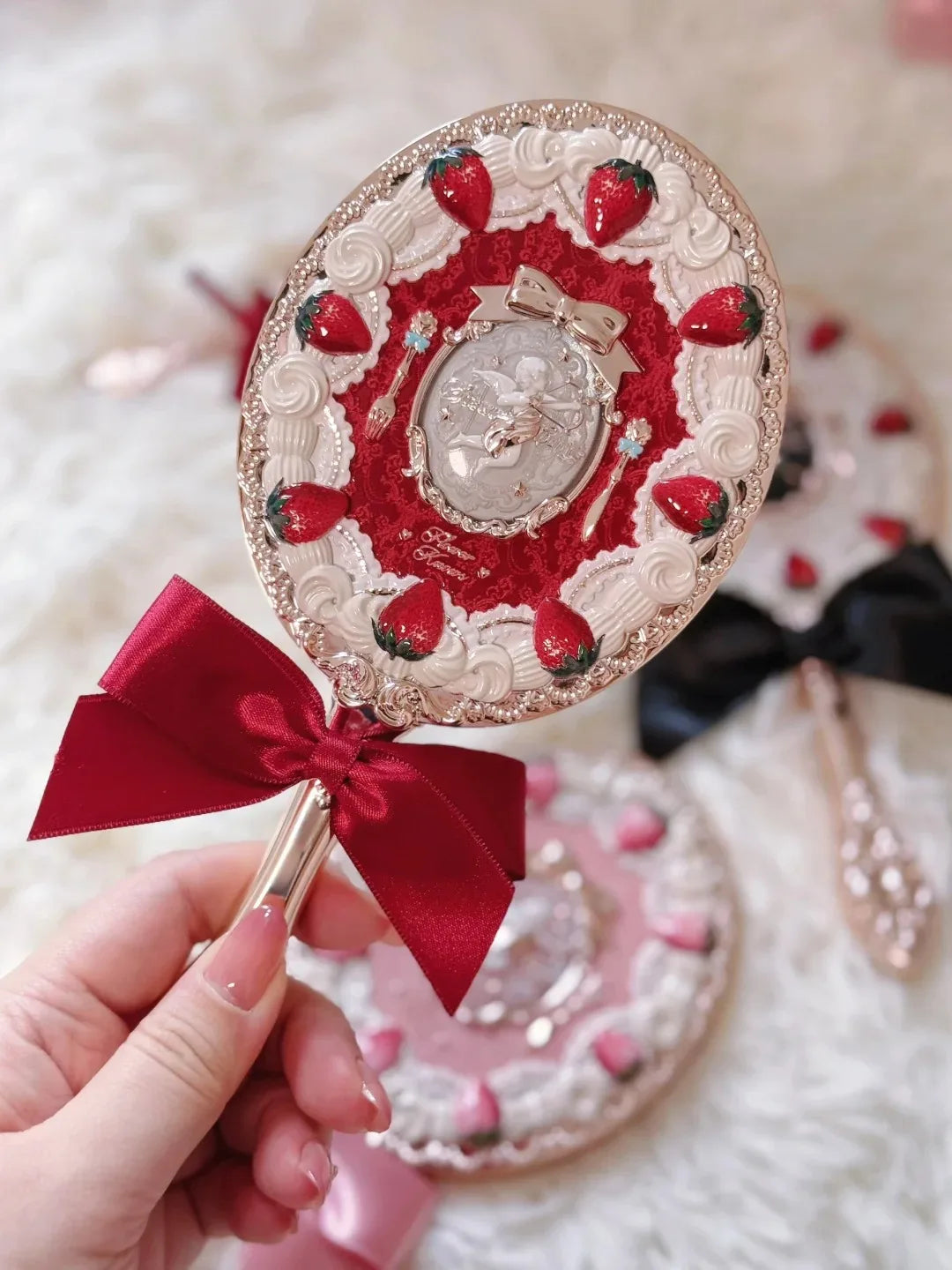 Mirror Moonlight Mermaid Collection Handheld Limited Edition Mirror White, Blue, Pink, and Chocolate Fairy Design