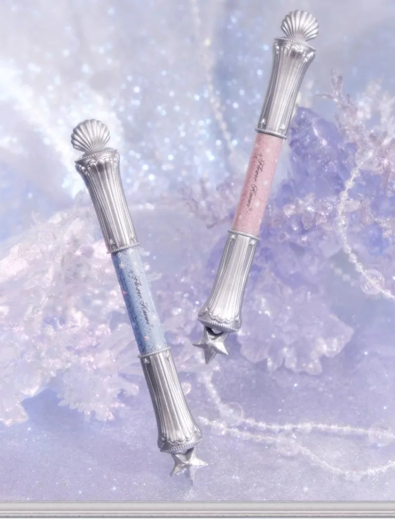 Flowerknows Shell Pearl Double Headed Silkworm Pen Smooth Color Holding Highlighter Makeup Long Lasting Lying Silkworm Pencil