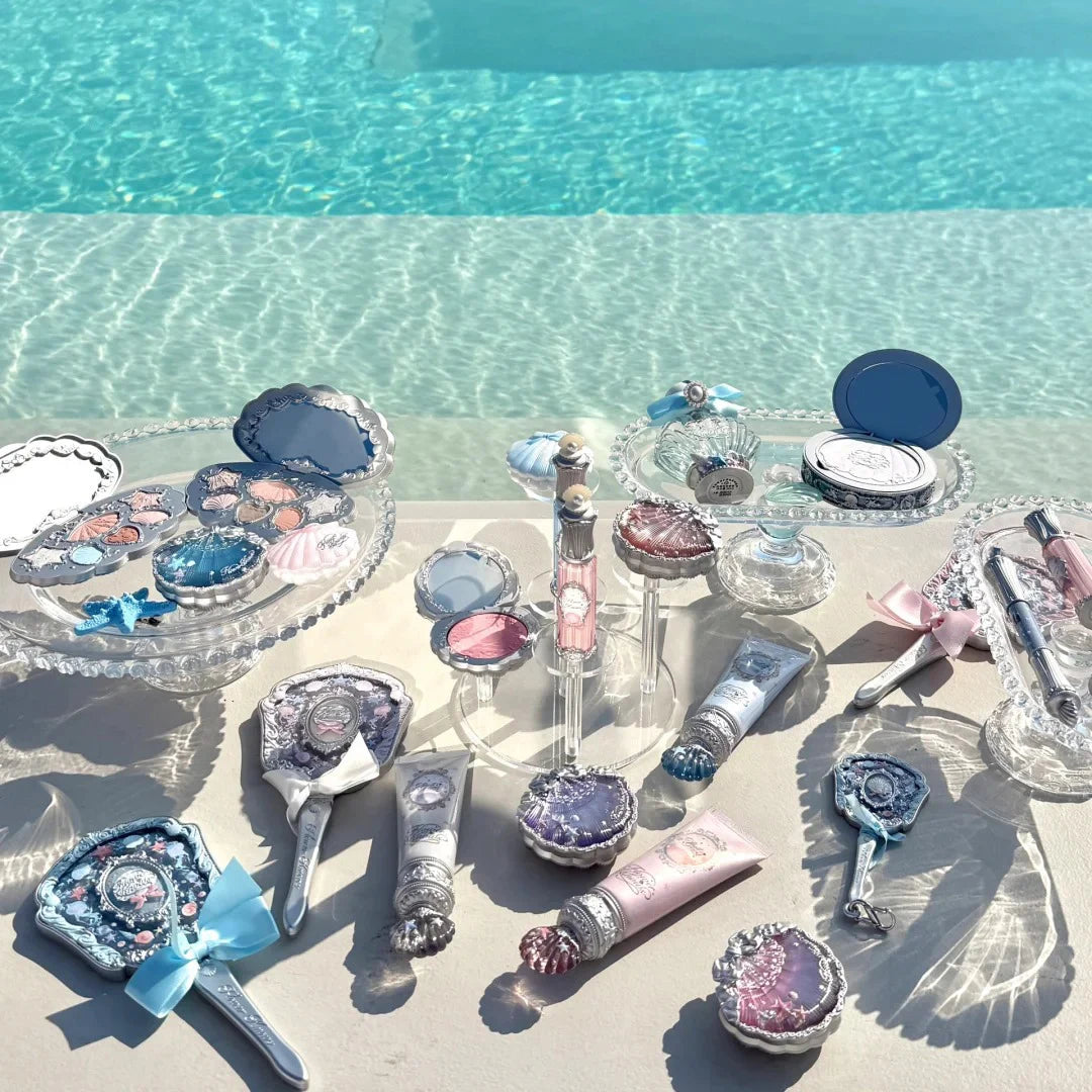 Flower Knows  Shell's Jewel Mermaid Makeup Gift Set Eyeshadow Lip Gloss Blush Ocean Theme Cosmetic Kit for Girls New Arrival