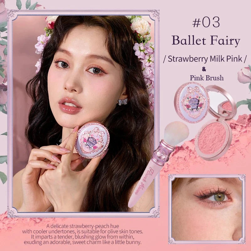 Makeup Flowerknows Shell Pearl Collection Silk Satin Blusher Lightweight Highly Pigmented Blush Powder Long Lasting Face Blushes