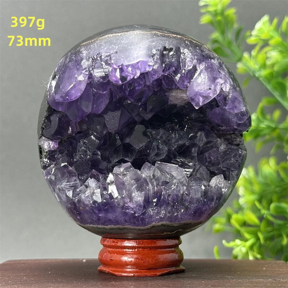Natural Amethyst Crystal Sphere - Healing Energy Ball for Meditation, Aura Cleanse, Home Decor, Feng Shui, Gemstone Gift