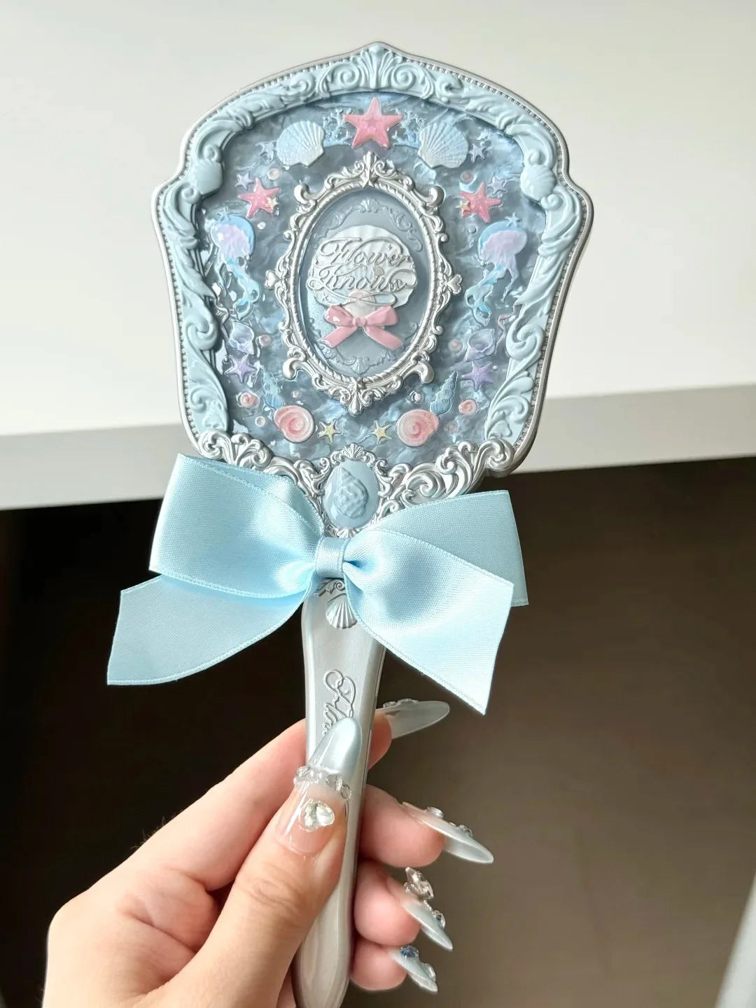 Mirror Moonlight Mermaid Collection Handheld Limited Edition Mirror White, Blue, Pink, and Chocolate Fairy Design