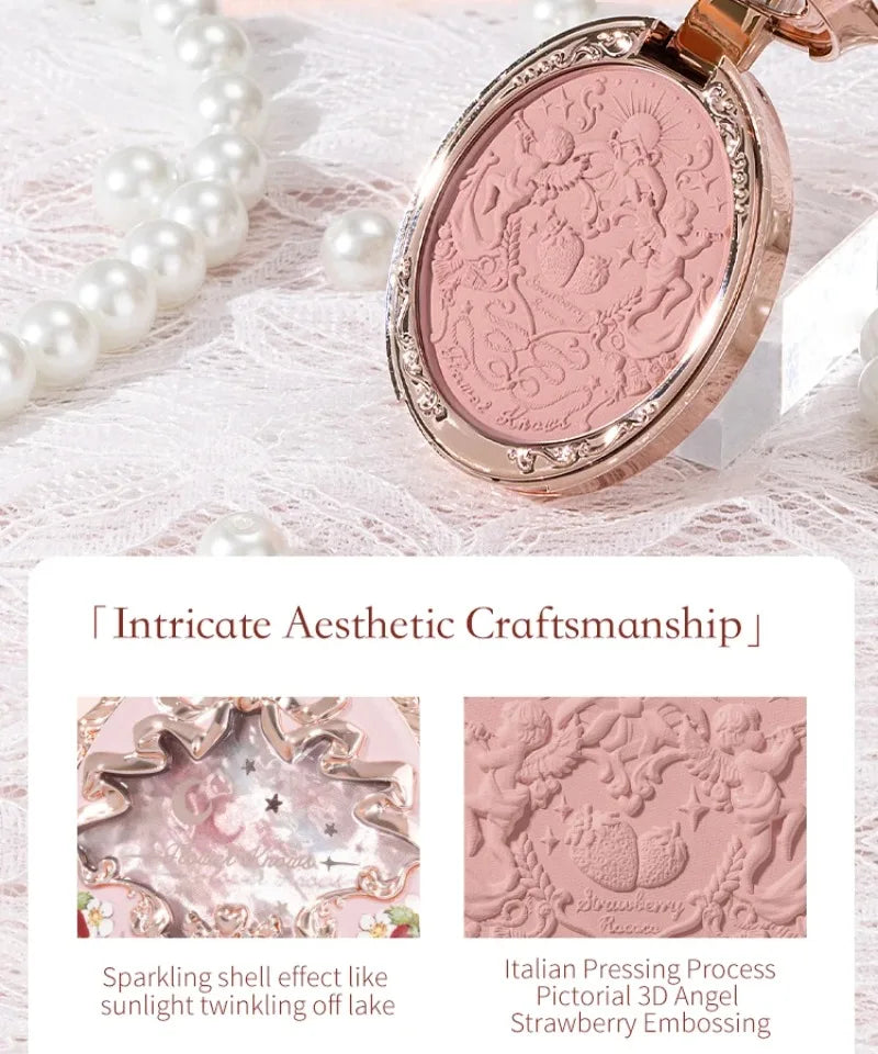 Flower Knows Strawberry Rococo Series Embossed Blush 5g Blush Powder Berry Mary Blusher Palette Makeup Profesional