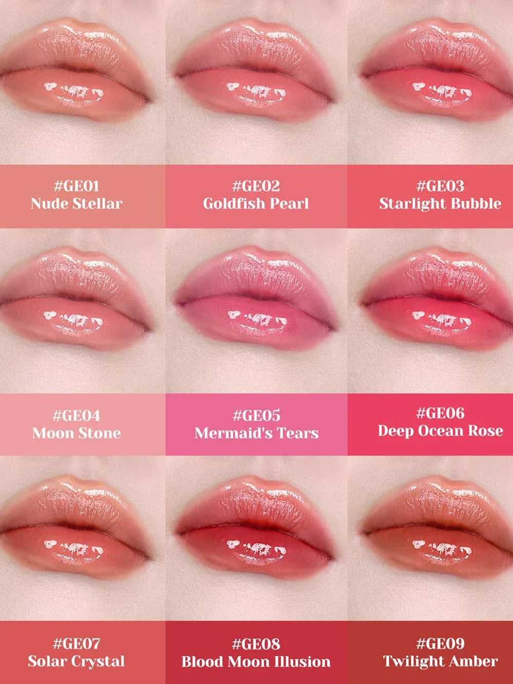 Flower Knows Moonlight Mermaid Lip Gloss Hydrating Long Lasting Mirror Shine Glossy Lip Tint Liquid Lipstick for Women Makeup