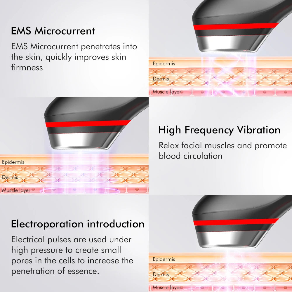 Age Boosters Pro R6 EMS RF LED Facial Device Skin Tightening Anti Wrinkle Pore Cleaner Beauty Tool