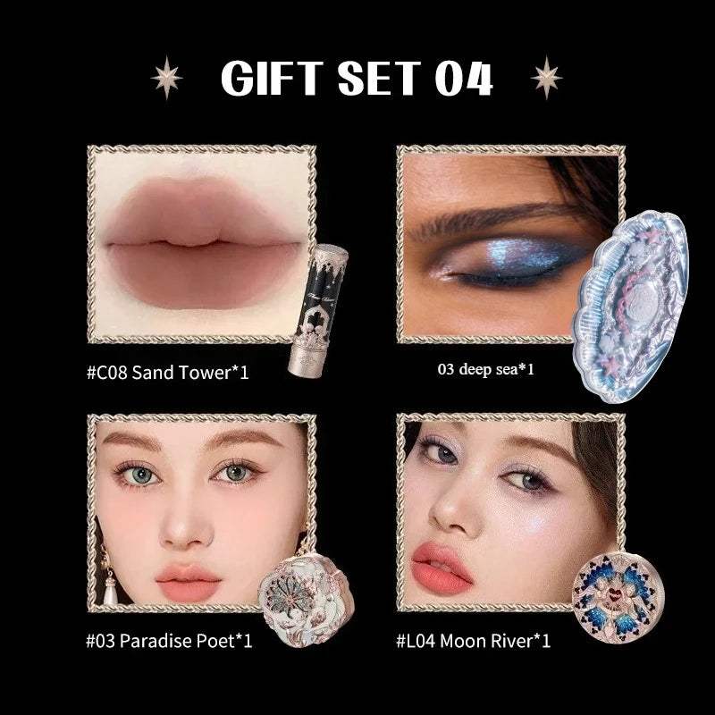 Flower Know Little Angel Collection Makeup Gift Box Eyeshadow Blush Cream Matte Lipstick Highlighter Full Kit All In One