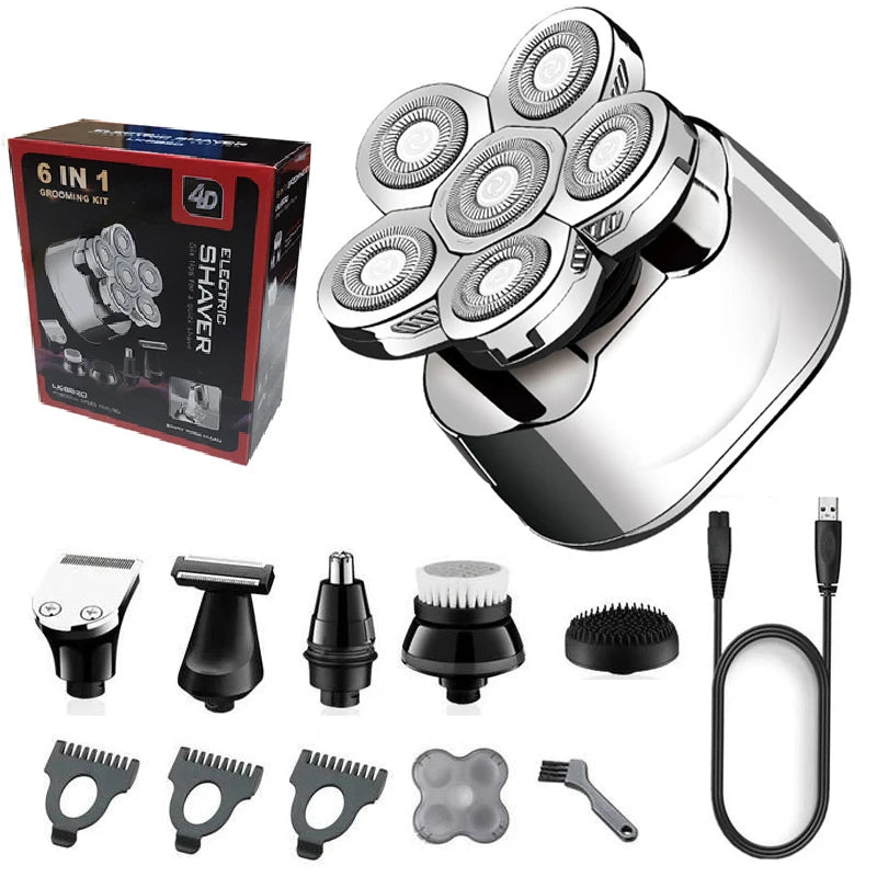 Electric Shaver Kit Men 5in1Wet DryRazor Beard Trimmer Digital Display Face Body Shaving Tool