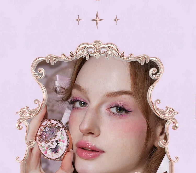 Flower Knows Makeup Strawberry Rococo Violet Series Embossed Blush Palette Lightweight, Smooth,Long-lasting Face Enhancing